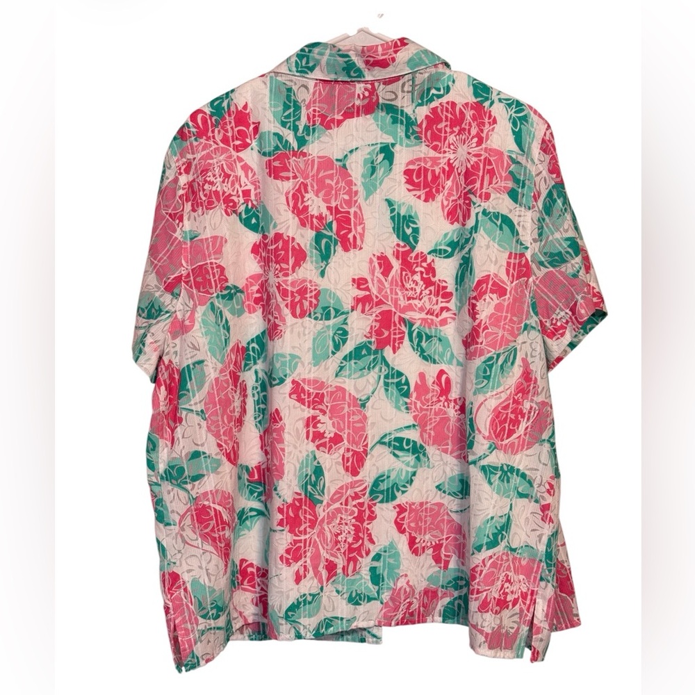 Alfred Dunner Floral 2 Piece Top Blouse Set Womens 18 Lightweight - Picture 2 of 3